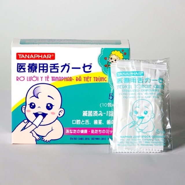 Gạc rơ lưỡi y tế trẻ em tanaphar hộp 50 chiếc