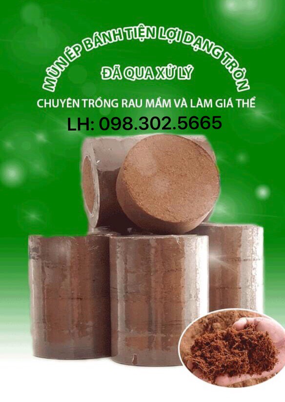 4 Bánh Mùn Dừa Xơ Dừa 450g 13x5cm Mỗi Bánh (D3)