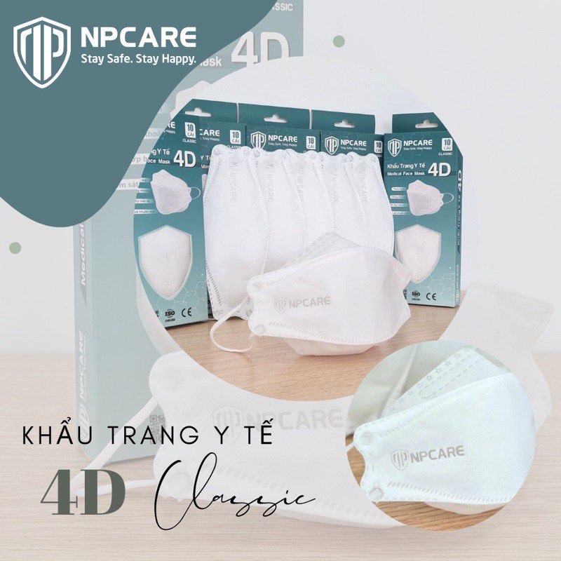 Khẩu trang y tế 4d npcare - hàng việt nam xuất khẩu