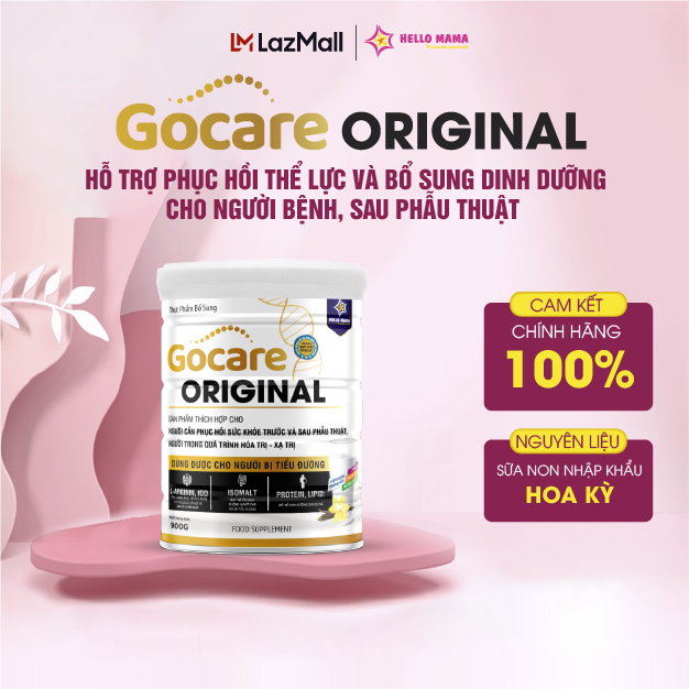 Sữa non Gocare Original hỗ trợ phục hồi thể lực và bổ sung dinh dưỡng cho người bệnh, sau phẫu thuật - Hộp 900G