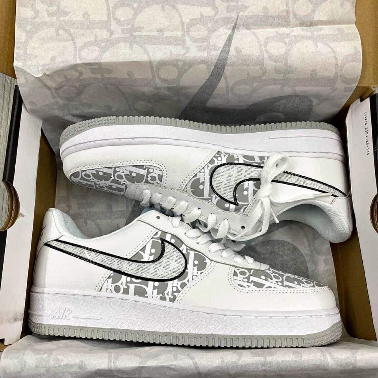 Custom Nike Air Force 1 07 Low  Dior  Qs Custom Sneakers
