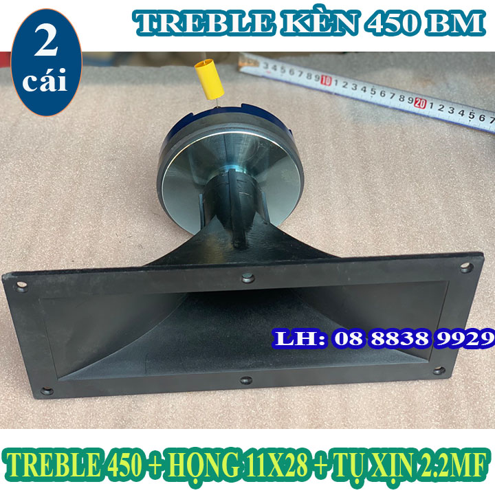 LOA TREBLE KÈN 450 BM CHÍNH HÃNG NHẬP KHẨU + TỤ 2.2MF + HỌNG 11x28 - GIÁ 1 ĐÔI