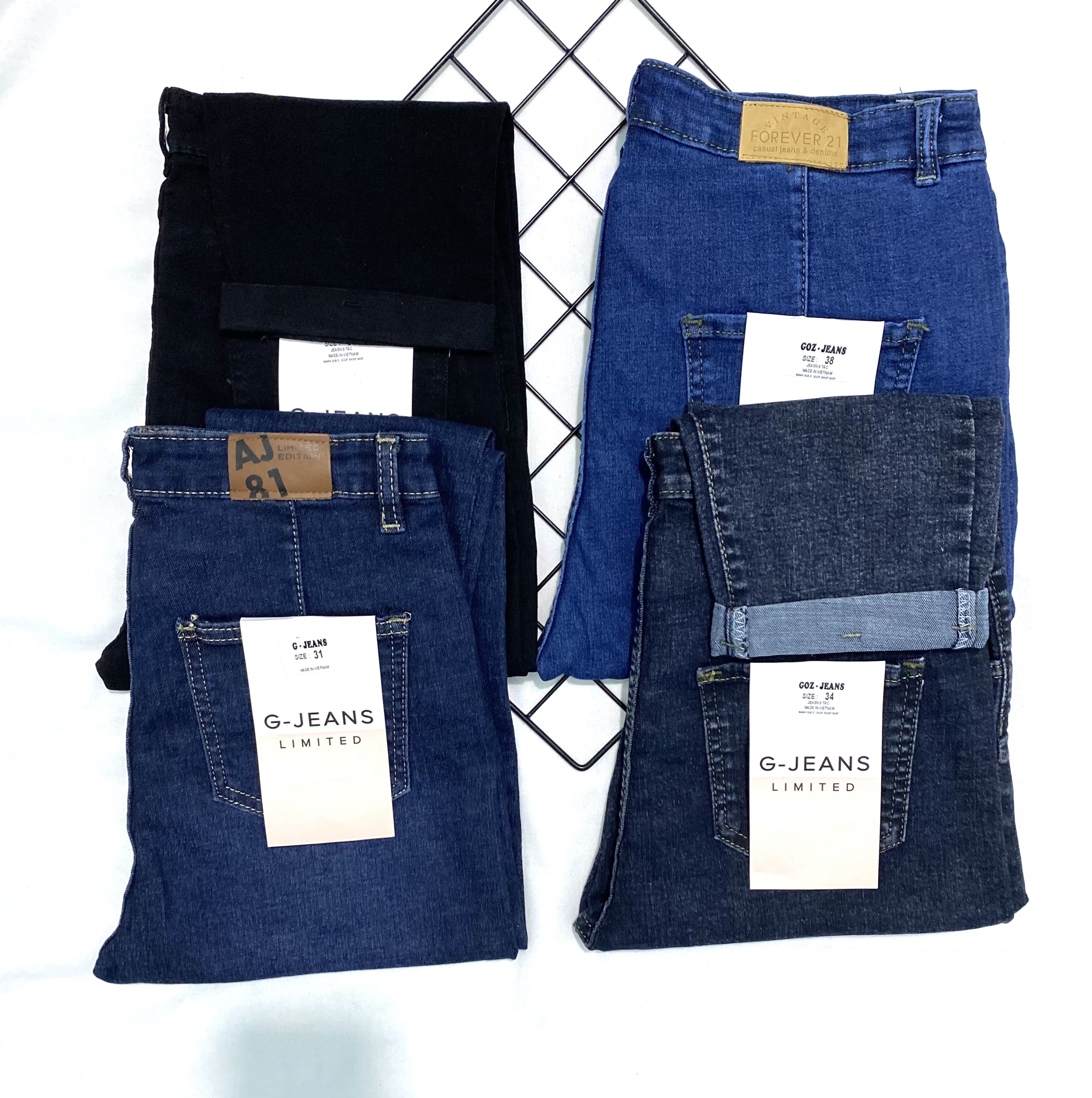 Quần Jeans Nữ dài 85cm Lật Lai Lưng Cao GOZ BOUTIQUEChiều dài Quần Bò Nữ Lửng Đẹp Chất Vải Jean Co Giãn