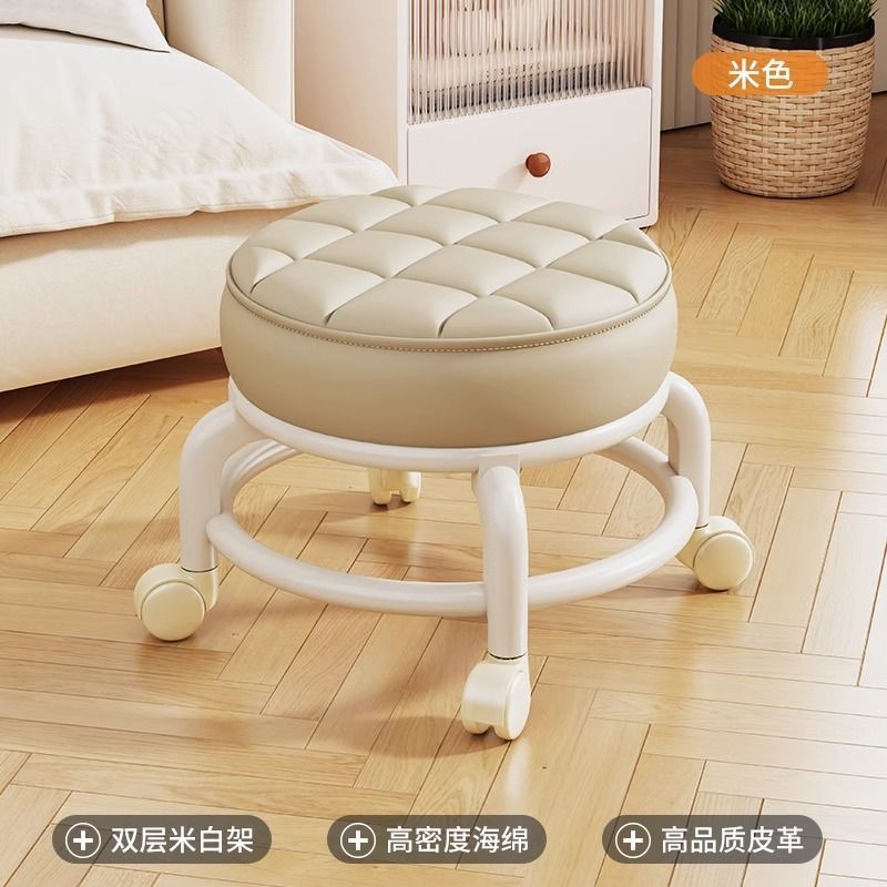 Ghế đẩu nhỏ bằng acrylic im lặng với bánh xe đa năng, ghế đẩu trẻ em nhỏ có bánh xe, ghế đẩu thấp, ghế đẩu vệ sinh sàn, bán buôn di động - 9