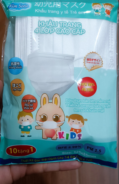 Khẩu trang trẻ em, khẩu trang 4 lớp kháng khuẩn