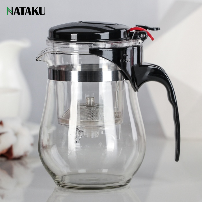 Ấm Pha Trà Thủy Tinh Trong Suốt Chịu Nhiệt 500ml/750ml