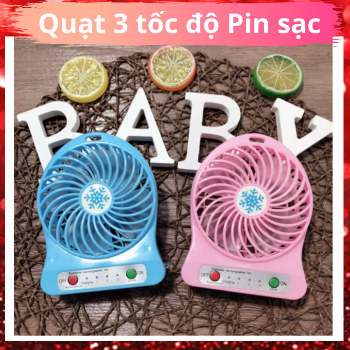 Quạt mini cầm tay, Quạt tích điện để bàn, quạt sạc tích điện mini usb PORTABLE FAN 3 tốc độ- Tìm mua quạt mini cầm tay sạc điện để bàn giá rẻ siêu mát + Tặng kèm đèn Led