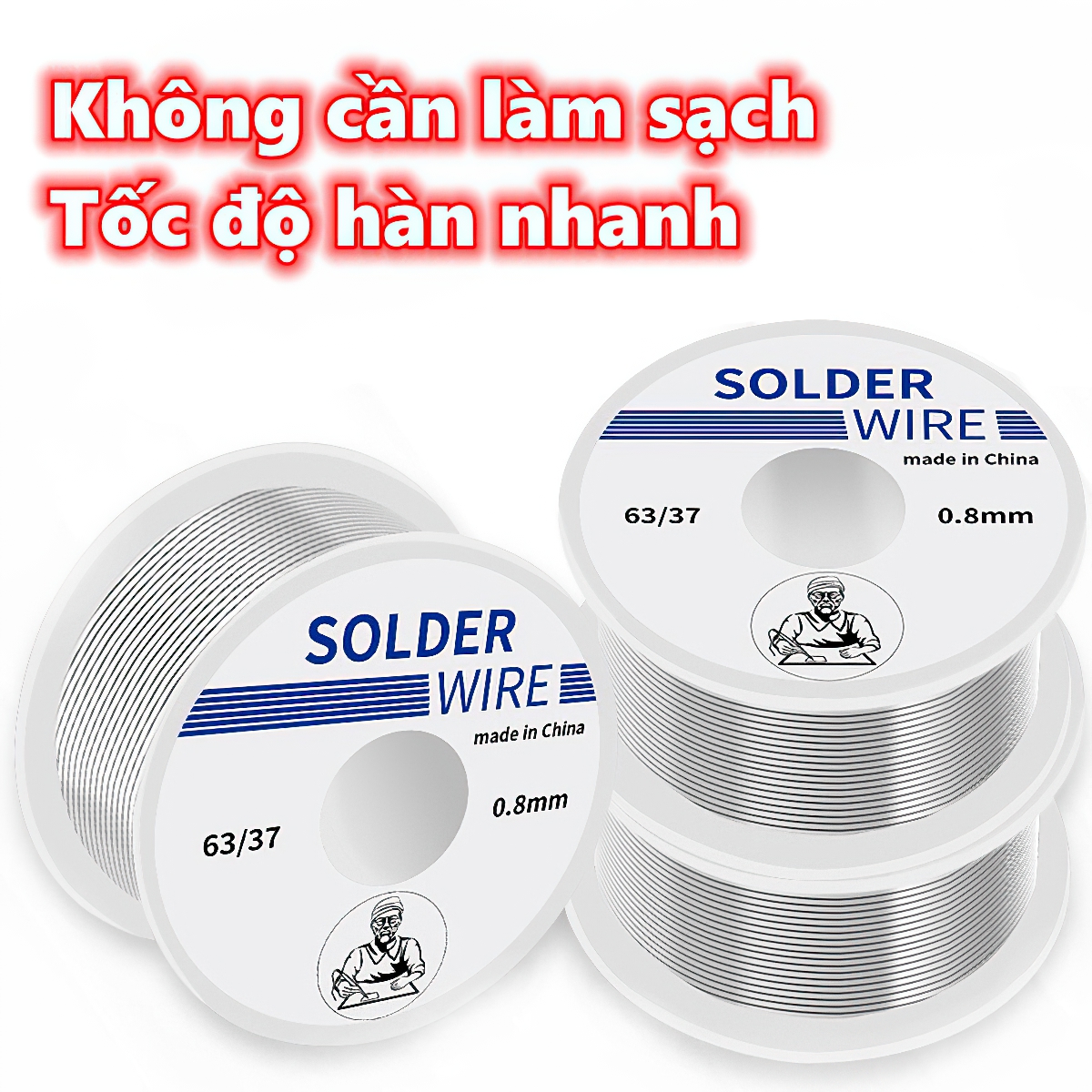 Thiếc hàn solder wire , mối hàn chắc và bóng , cuộn 50g , 100g và 200g