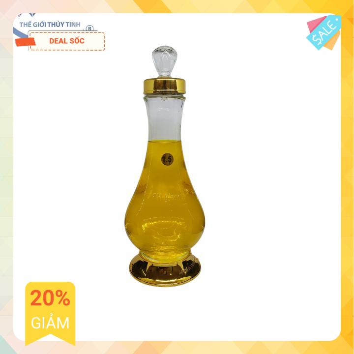 Bình Ngâm Rươu Sâm Thủy Tinh 1.5 Lít Cẩm Đạt Không Van