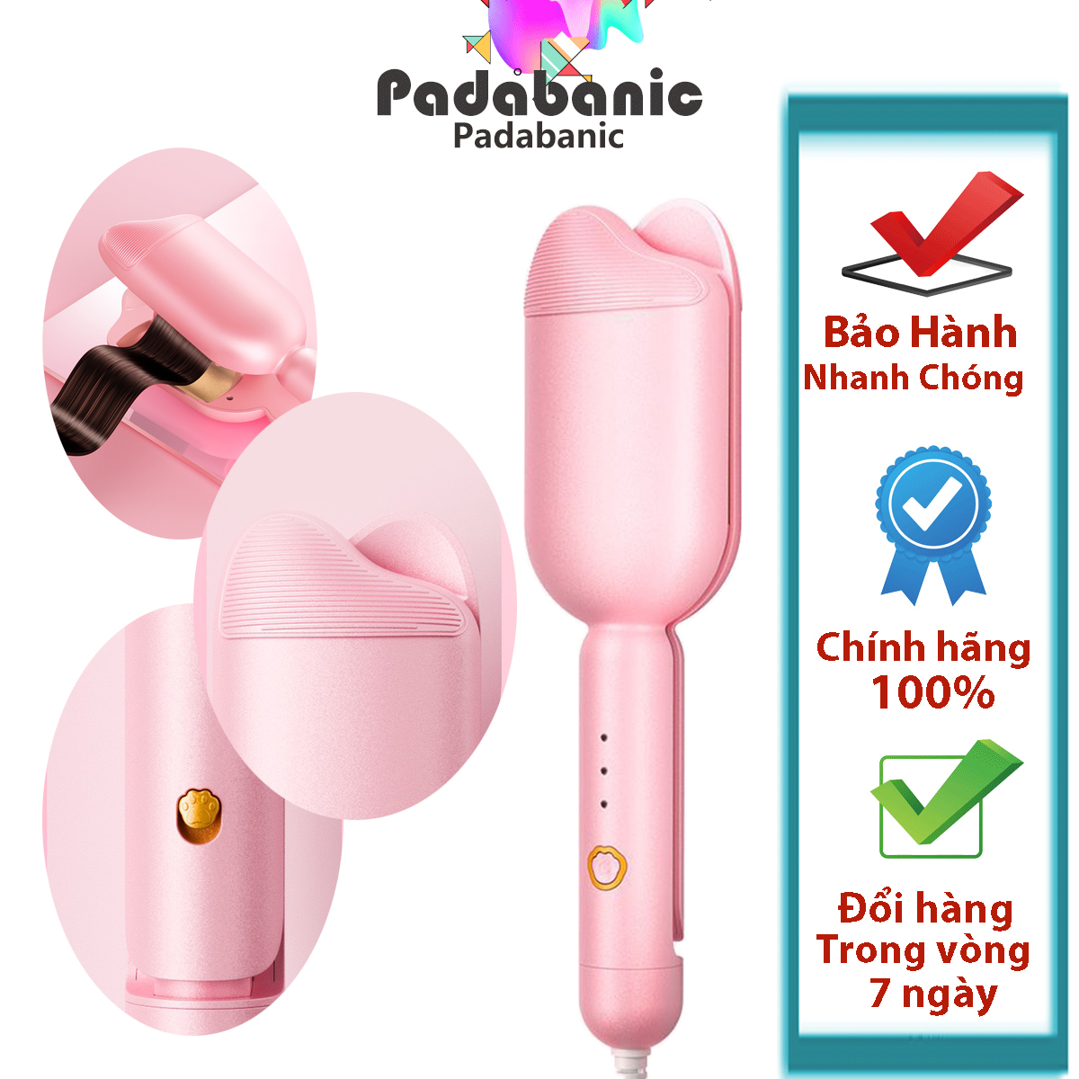 Máy dập xù máy bấm phồng chân tóc padabanic 8788 bản to size 35mm cao cấp 3 mức nhiệt tạo kiểu chuyên nghiệp