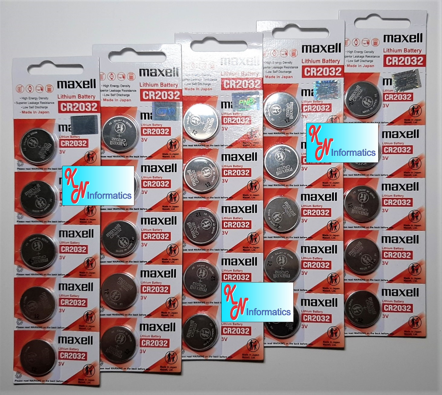 10 vỉ Pin CR2032 Maxell - (1 vỉ có 5 viên) - Hàng chính hãng - Made in Japan.