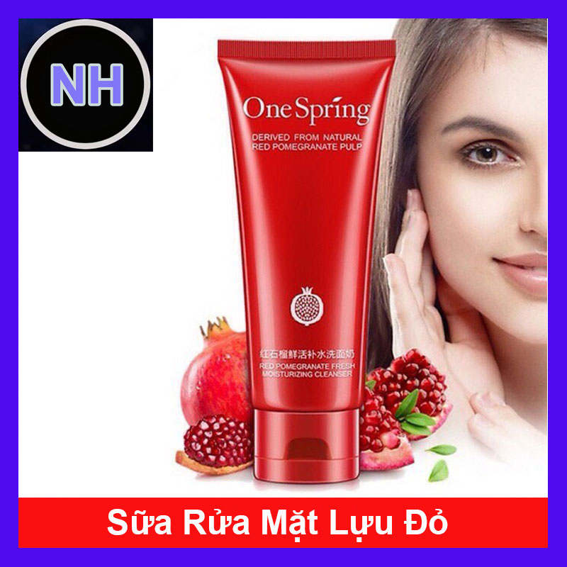 Sữa rửa mặt dưỡng ẩm sáng da ONE SPRING chiết xuất lựu đỏ, Sữa rửa mặt trắng da Sữa rửa mặt trắng sáng da 100g