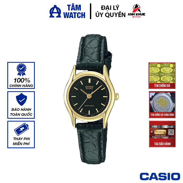 Đồng hồ nữ dây da casio standard chính hãng anh khuê ltp-1094q-1ardf