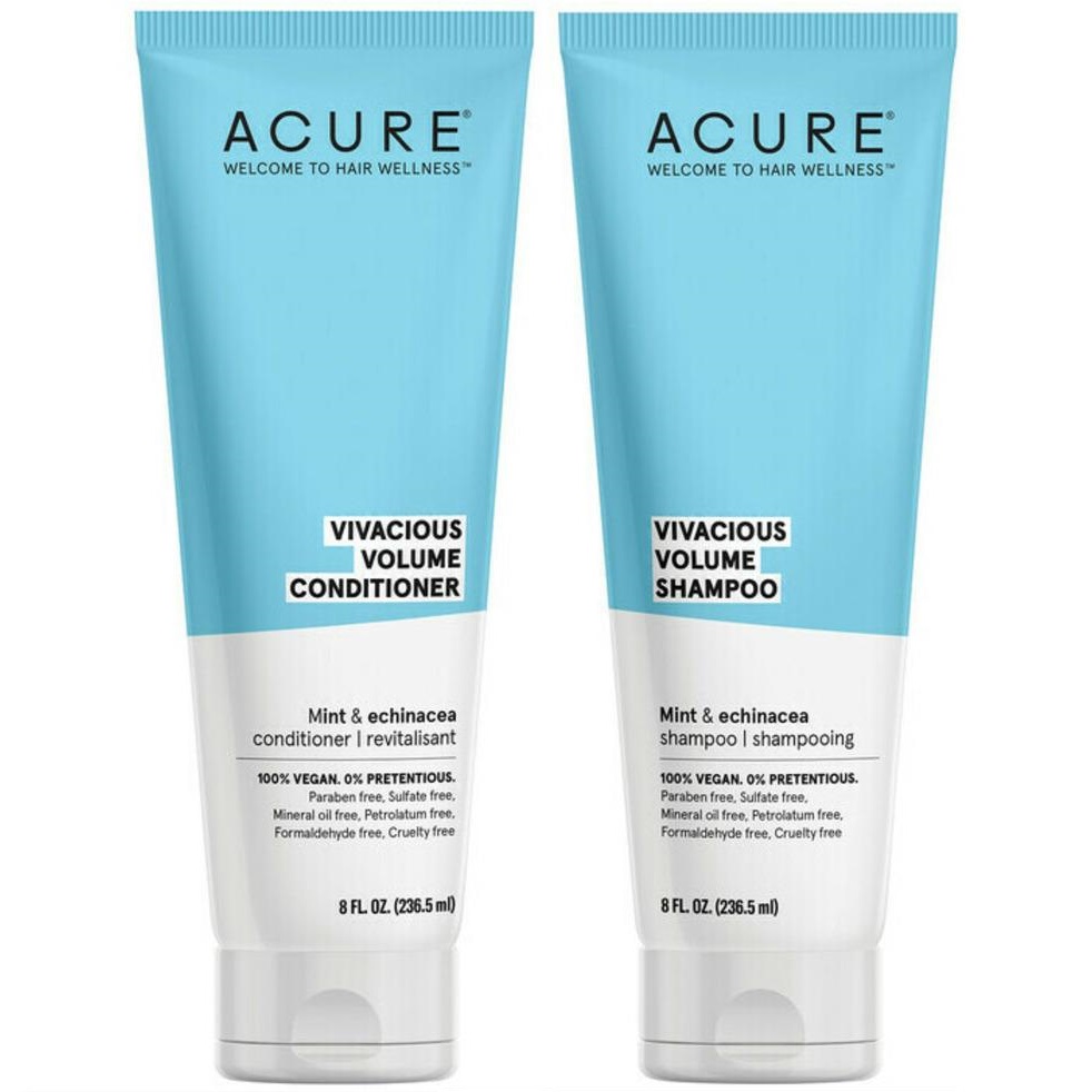 [Meoheo] Gội xả làm dày tóc Vivacious Volume, Mint + echinacea Acure Organics Shampoo Conditioner