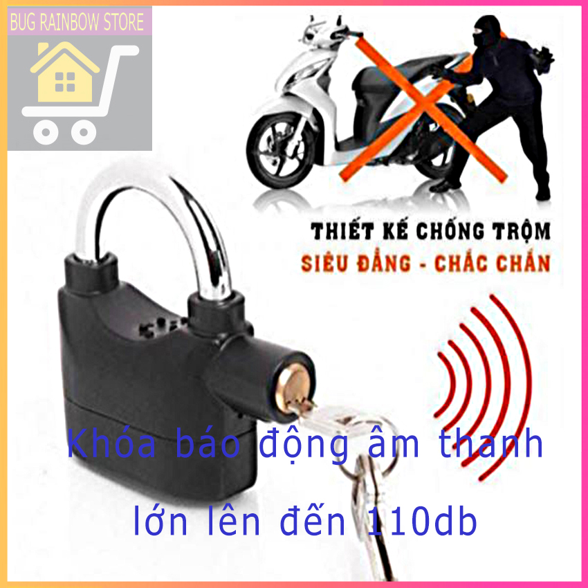 Khóa xe máy chống trộm có còi báo động thông minh.