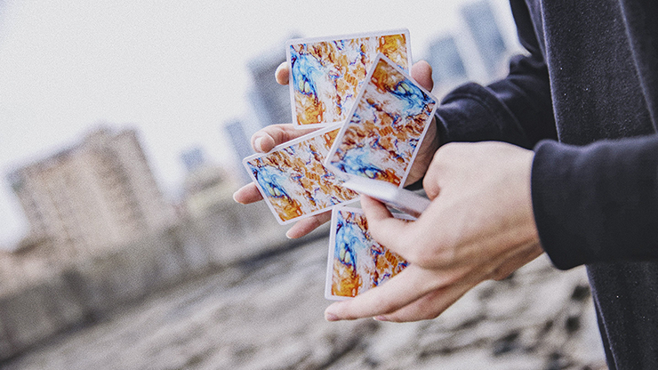 Bộ bài tây, bài ảo thuật Fluid Art Orange Playing Cards - Bài Chính Hãng - Bài Mỹ