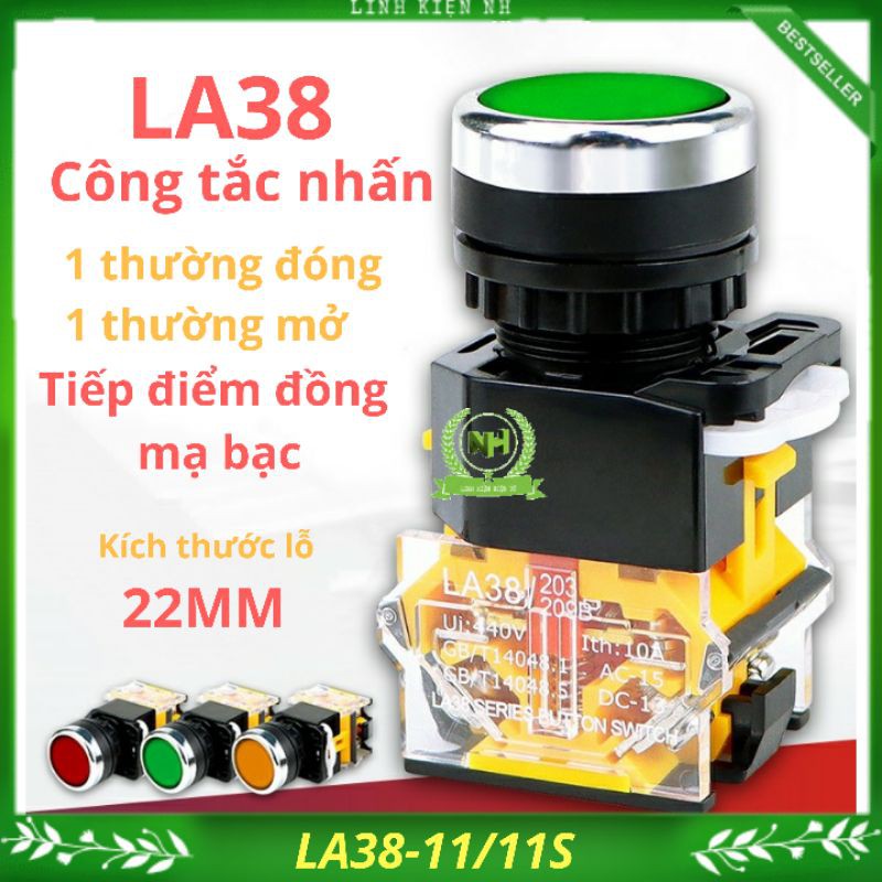 Công tắc ấn nhả ấn giữ không đèn la38-11/203 loại tốt