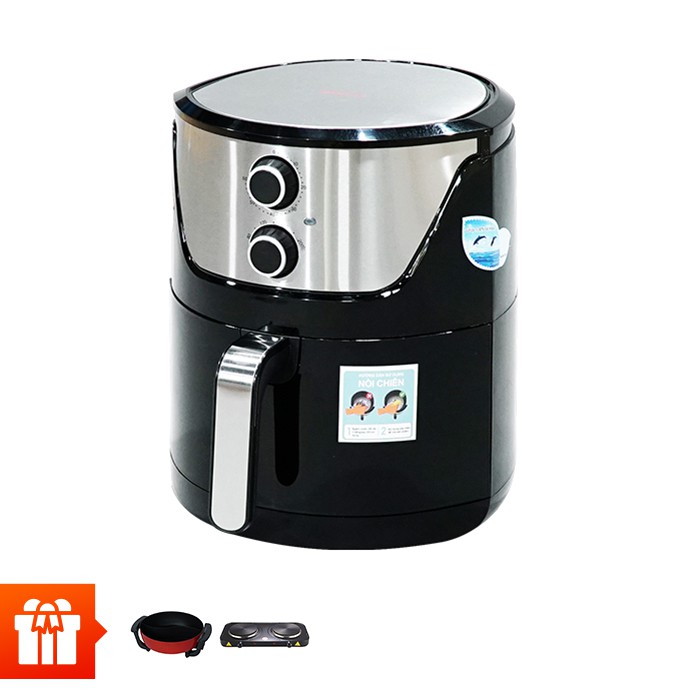 Perfect-nồi chiên không dùng dầu pf-335 tặng nồi lẩu điện 2 ngăn perfect và bếp điện đôi perfect
