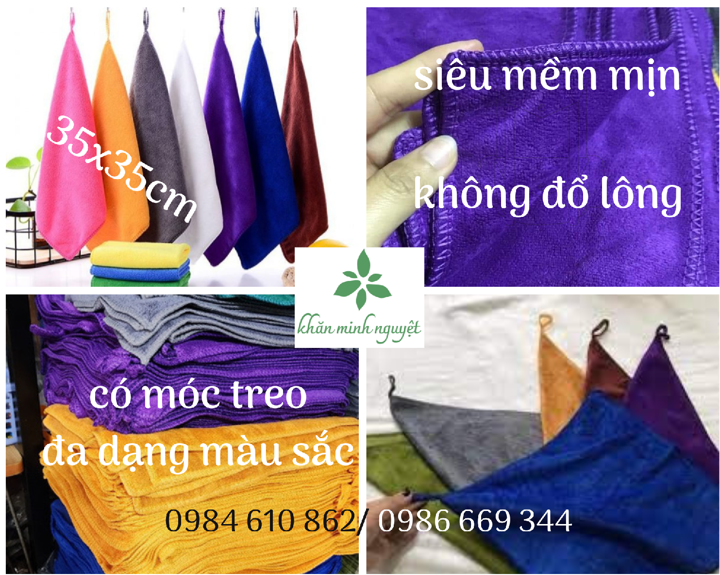 Khăn nail, làm móng, lau xe, lau bếp to kt 35x35cm siêu mềm siêu thấm không ra lông