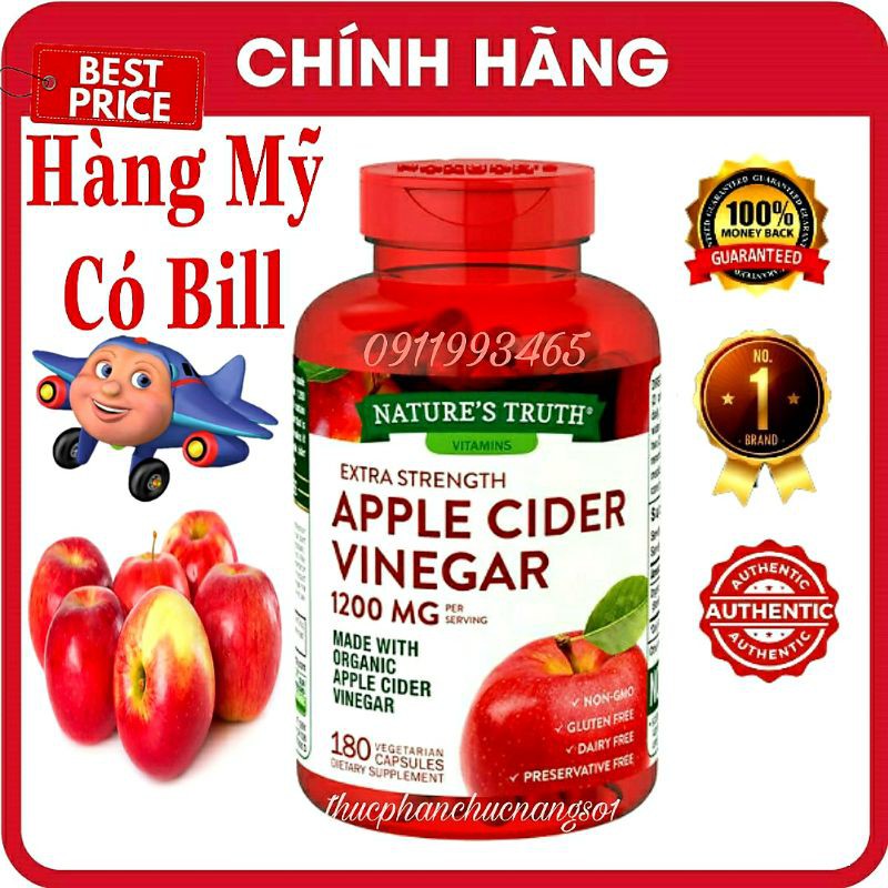 Apple cider vinegar giấm táo giảm cân, detox, đẹp da
