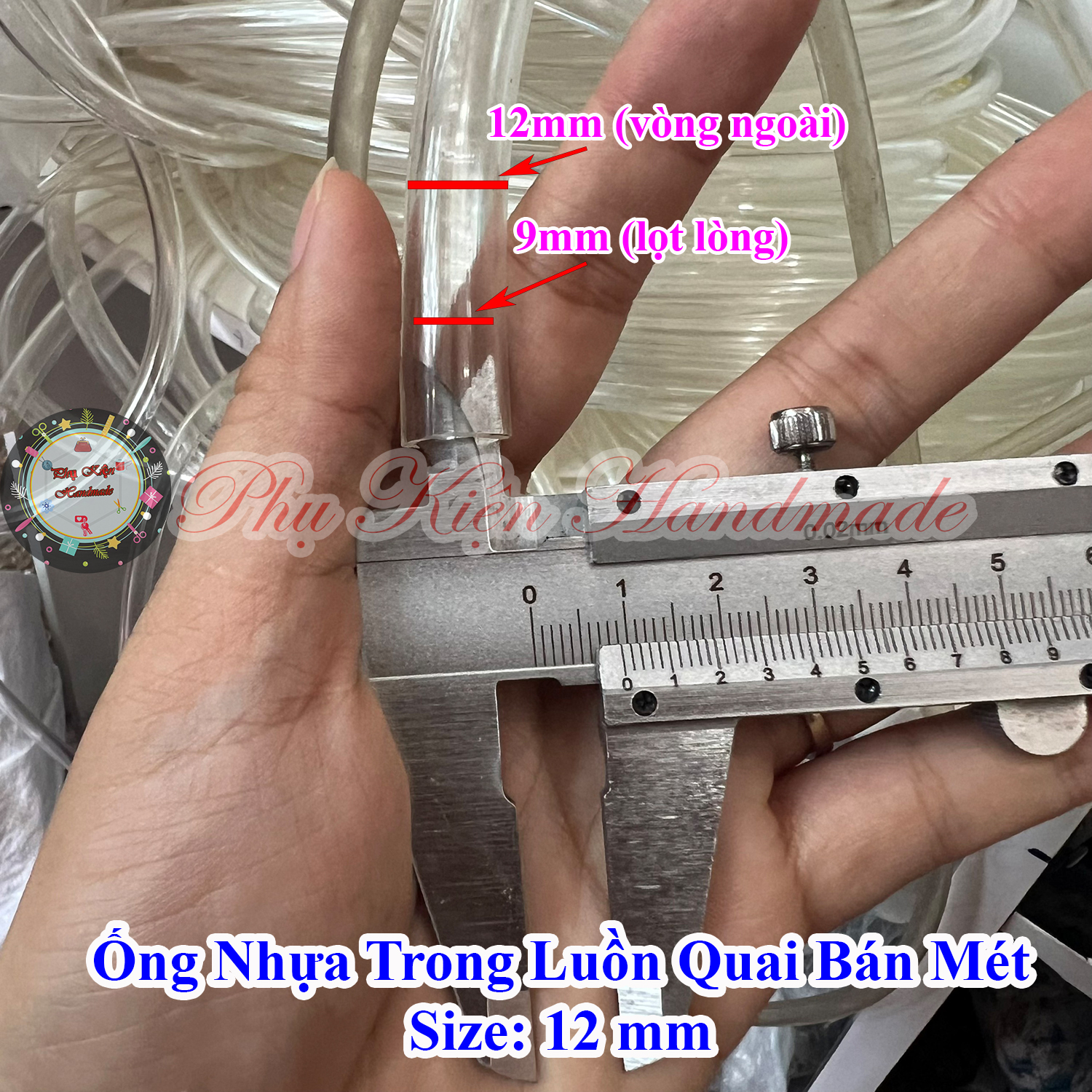 Ống nhựa trong luồn quai bán mét làm đồ handmade