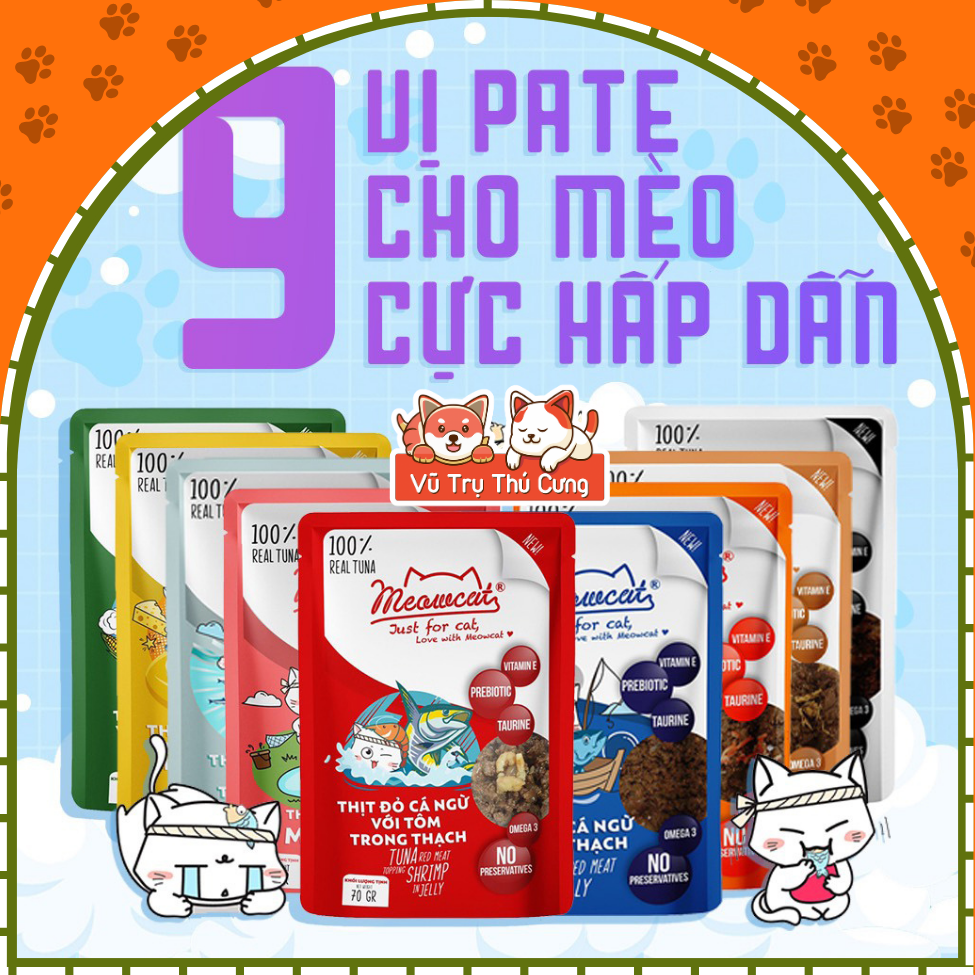 Combo 10 gói pate meowcat 70g cho mèo
