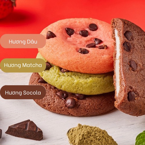 Bánh quy nhân mochi socola chip Đài Loan ăn vặt
