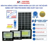 Đèn led năng lượng mặt trời,đèn pha ĐỔI MÀU ngoài sân 100W,200W,300W,500W NHẬT PHONG SOLAR  vỏ nhôm nguyên khối đền led 3 chế độ sáng ánh sáng trắng, ánh vàng, sáng trung tinh,có Báo phần Pin, Chống Nước IP67 BH 2 năm