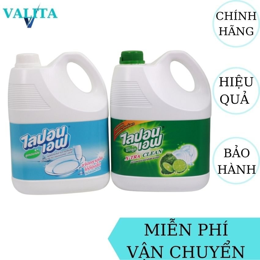 [FreeShip] Nước Rửa Chén Lipon 3600ml Thái Lan VALITA giúp rửa sạch các mùi tanh khó chịu trên chén, đĩa, hương thơm nhẹ, dễ chịu