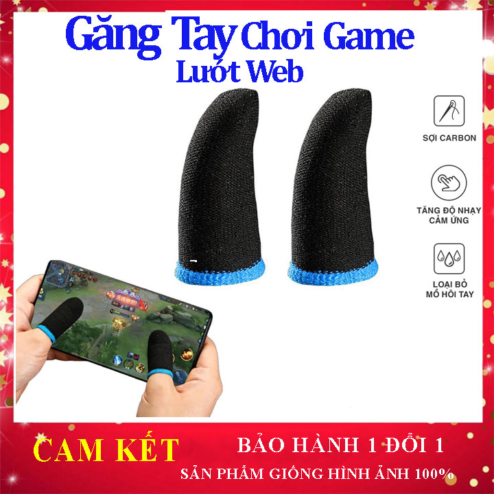[Bán Chạy] Bộ 2 Găng Tay chơi Game Mobile xỏ ngón chống mồ hôi bằng sợi carbon cấp 2 ngón, bao găng tay gamming tăng độ nhạy cảm ứng, game thủ pubg, liên quân, liên minh huyền thoại...