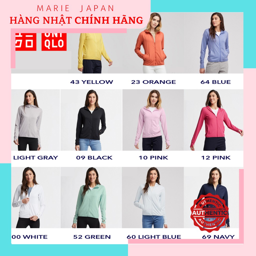 Bảng màu áo chống nắng nữ Uniqlo 2022 Nhật Bản 444531  Shop Mẹ Bi
