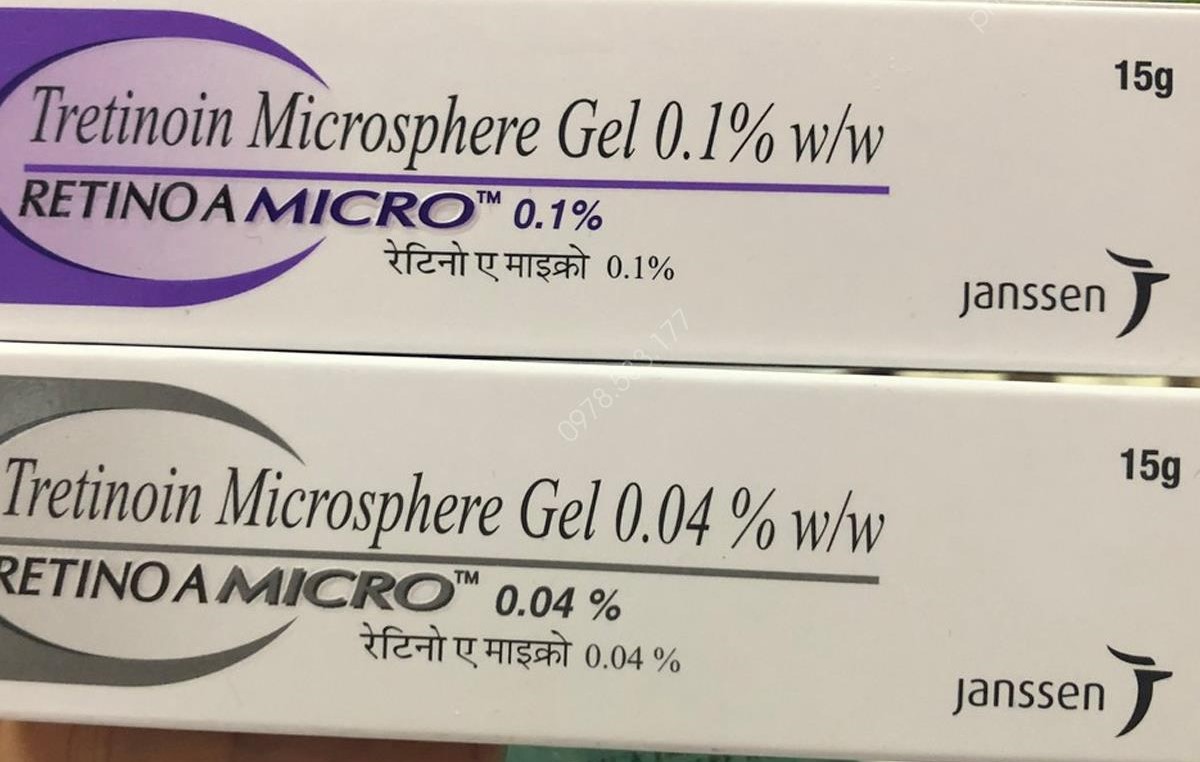 Tretinoin microsphere gel 0.04% - 0.1% retino a micro giảm mụn trẻ hóa da - xam 0.04 %