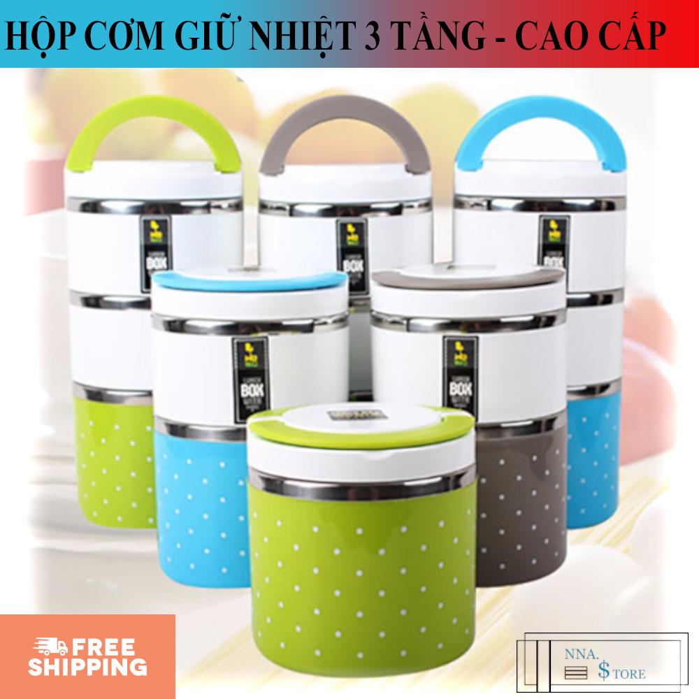 Hộp Cơm 3 Tầng, Hộp Đựng Cơm Giữ Nhiệt, Hộp Cơm Giữ Nhiệt, Cà Mèn Giữ Nhiệt - [CAM KẾT] 3 Ngăn Riêng Biệt Giúp Phân Chia Loại Thức Ăn Dễ Dàng. Chống Tràn Cực Tốt, Giữ Nhiệt Từ 5 - 6 Tiếng. Giá Sốc - MUA NGAY!!!