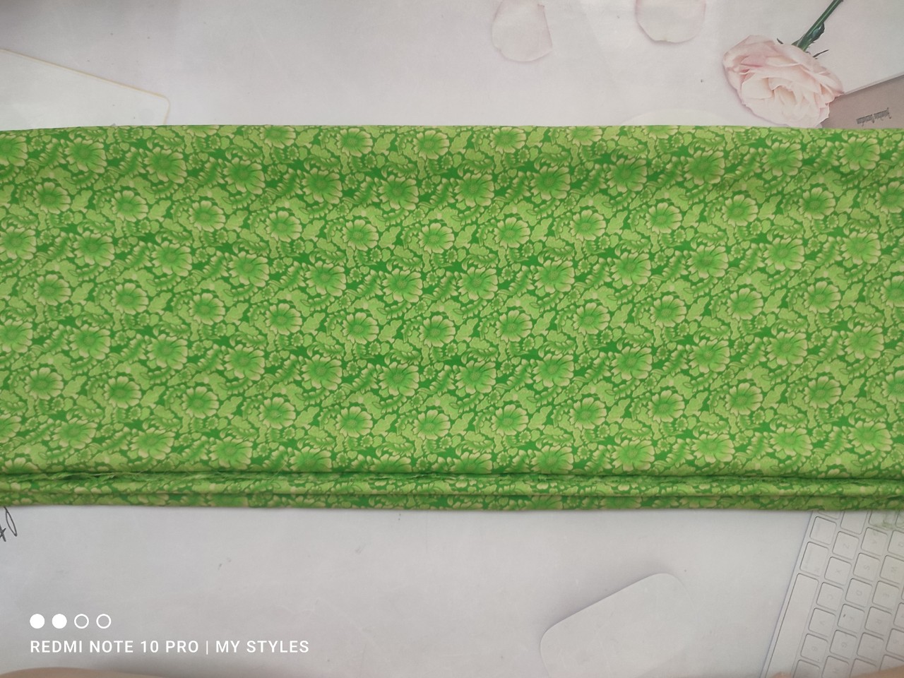 2m vải lụa lạnh, in hoa văn cỡ vừa giả gấm - lụa Mango chính phẩm