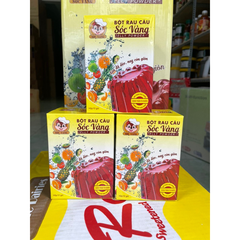 Thùng 10 hộp rau câu Sóc vàng (hộp 10 gói 120g) (dẻo)