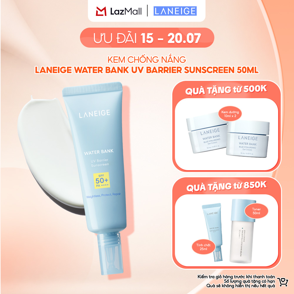 Kem Chống Nắng Laneige Water Bank UV Barrier Sunscreen 50ml