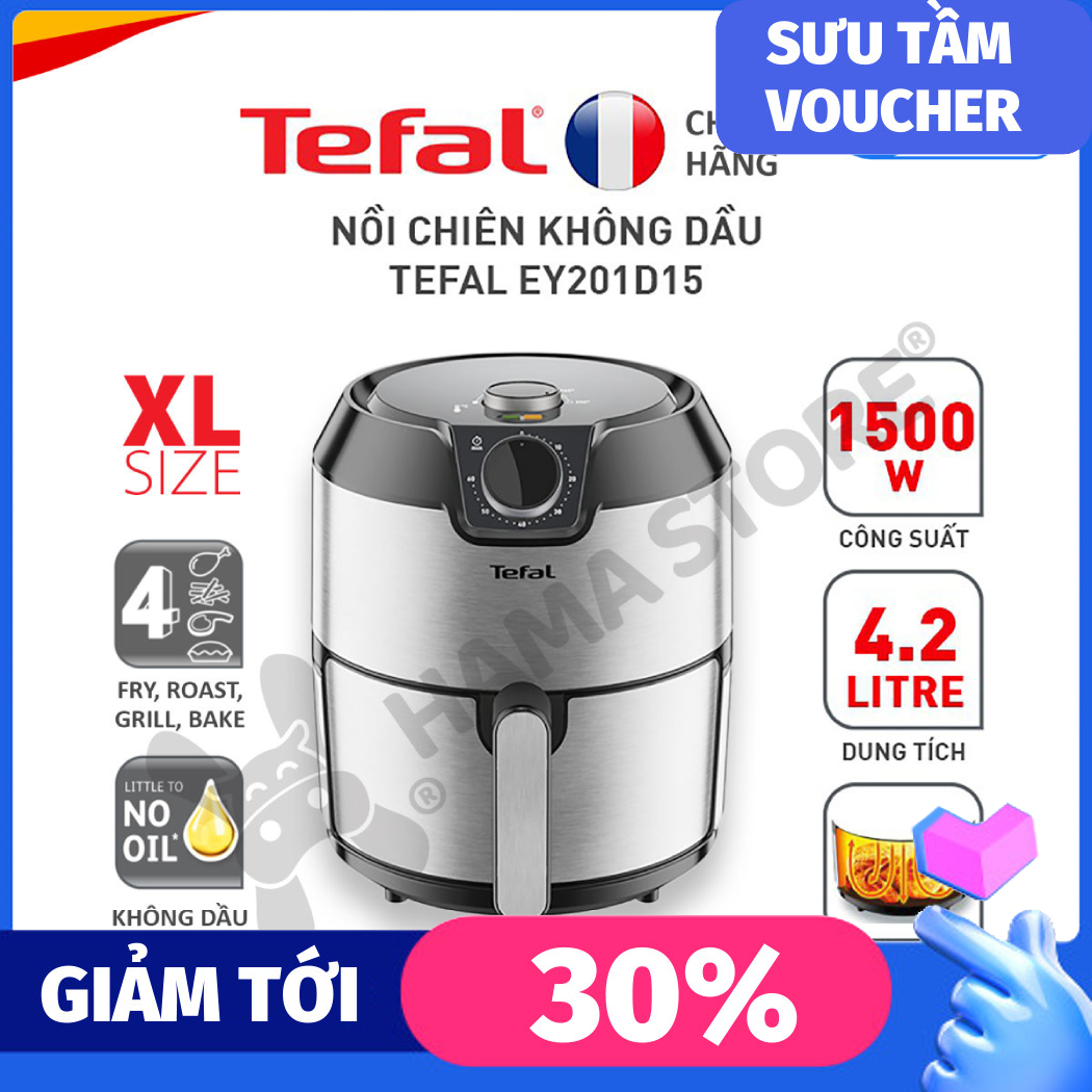 Nồi chiên không dầu Tefal EY201D15 - Hama Store, Size XL, Chính Hãng, mã HM-DGD-001