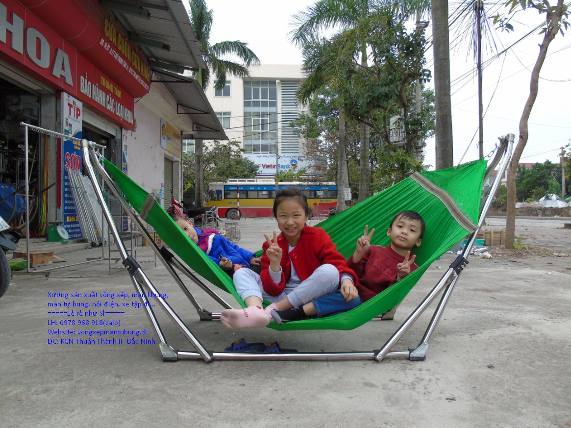 Võng xếp Khung 100% INOX  Tiến Đạt chính hãng size người lớn giá buôn