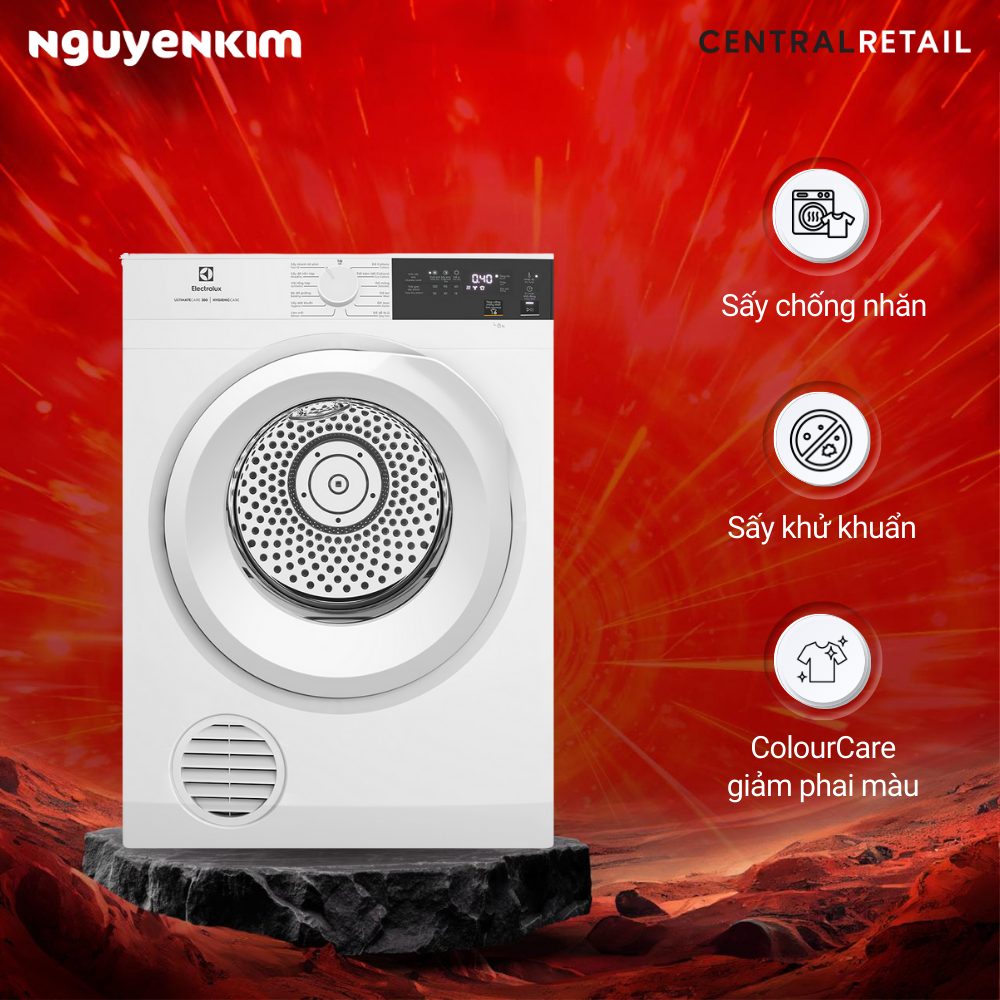  Máy sấy quần áo thông hơi Electrolux 8 kg EDV804H3WC 