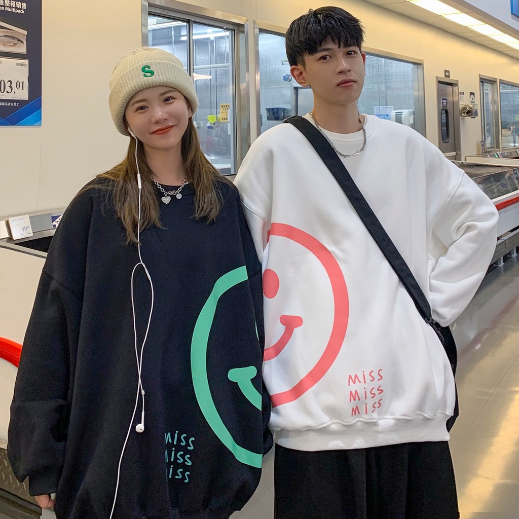 [Freeship] Combo Áo đôi Sweater Miss phong cách Ulzzang Hàn Quốc tay dài họa tiết in hình Miss cá tính CoolZ C010