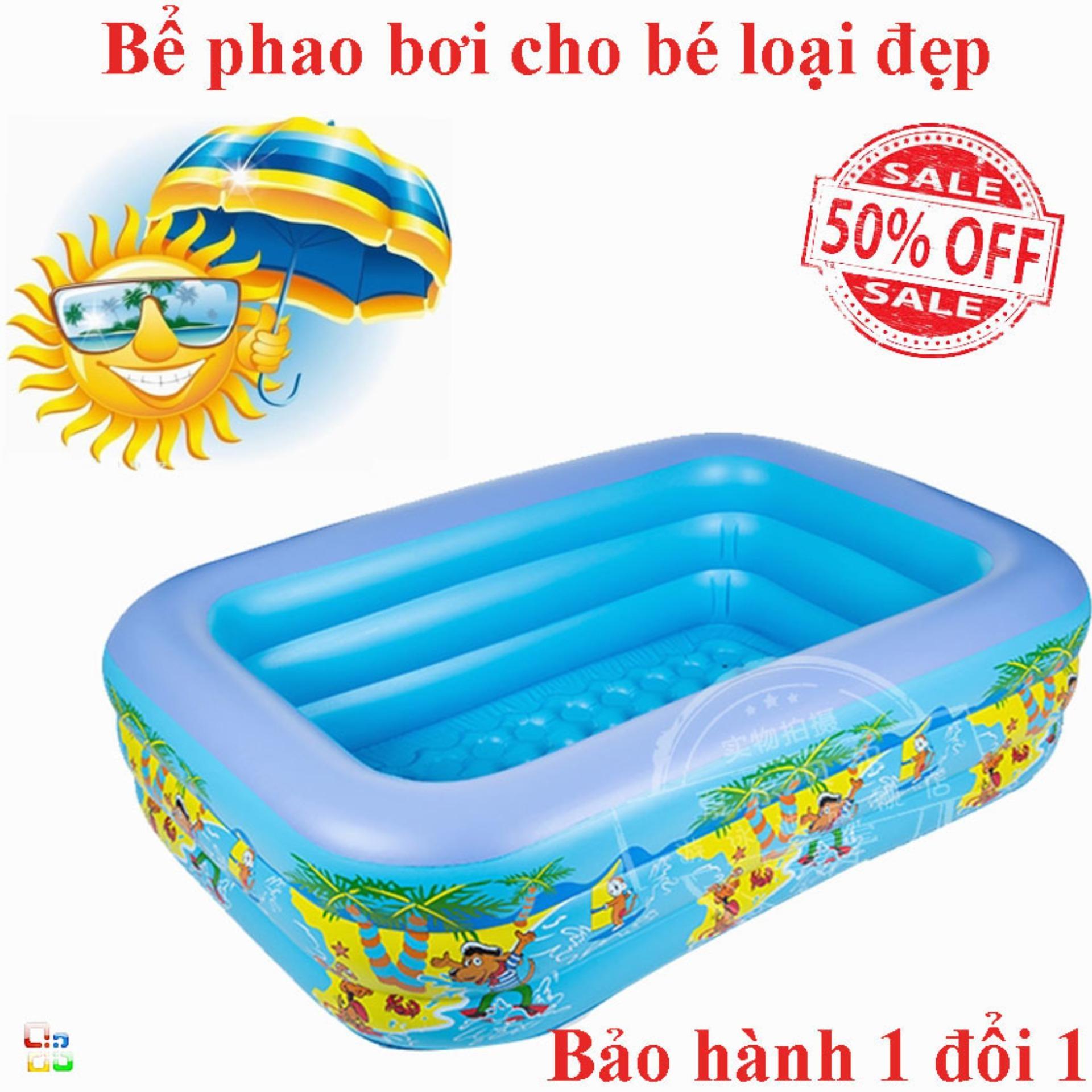 [HCM]Bể Bơi Phao 3 Tầng Hồ Bơi Tắm Cho Bé Bồn Tắm Trẻ Em Hình Chữ Nhật Bể Bơi Trong Nhà Loại 1M35 Cao Cấp Loại Dày Cho Các Bé Chơi Đùa Với Nước Tại Nhà