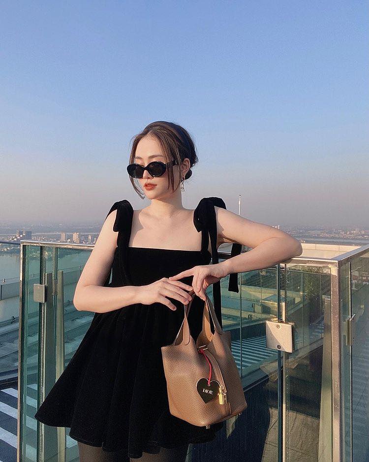Mushie studio áo nhung cột nơ - uniper top