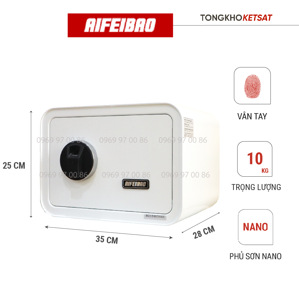 Két sắt mini vân tay thông minh Aifeibao VT25 khóa vân tay siêu nhạy bảo mật cao cấp 2 màu đỏ/đen hàng chính hãng (giao hàng miễn phí tận nơi)