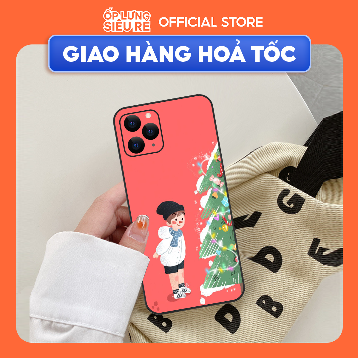 Ốp lưng OPPO A1K/A3S/A54/A94/F9/ ....dẻo cạnh vuông bảo vệ camera hình Noel BST6