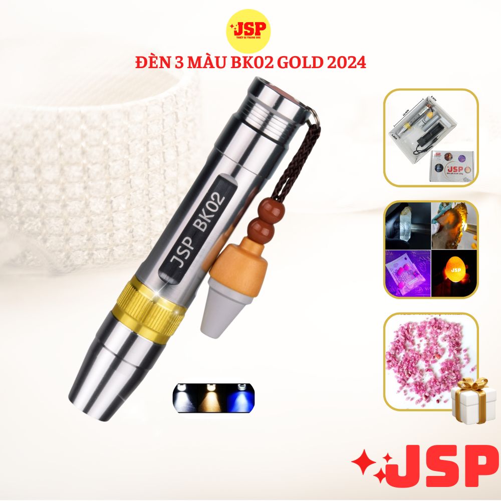 Đèn soi đá quý 3 màu BK Trắng Vàng Tím kèm sạc pin đèn soi cua gạch soi tiên giả tặng đá ruby thô MANA