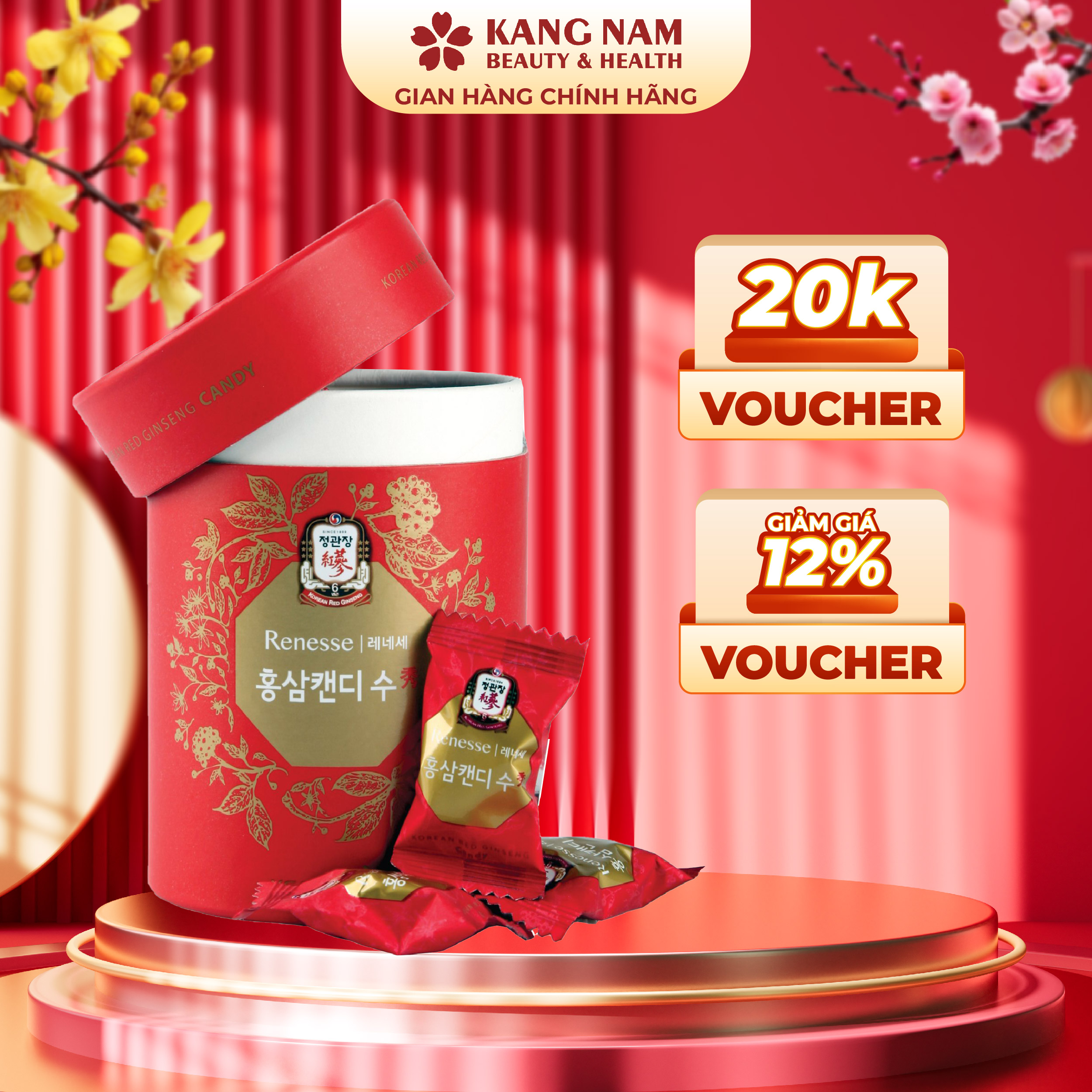 Kẹo hồng sâm KGC Cheong Kwan Jang gói 120g - Tốt cho sức khoẻ giúp tinh thần sảng khoái tăng đề kháng