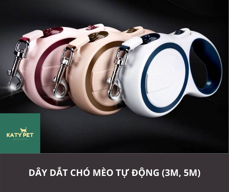 Dây dắt chó mèo tự động màu ngẫu nhiên