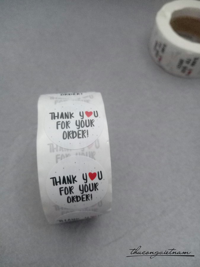 Sticker tròn dạng cuộn - Thank you for your order