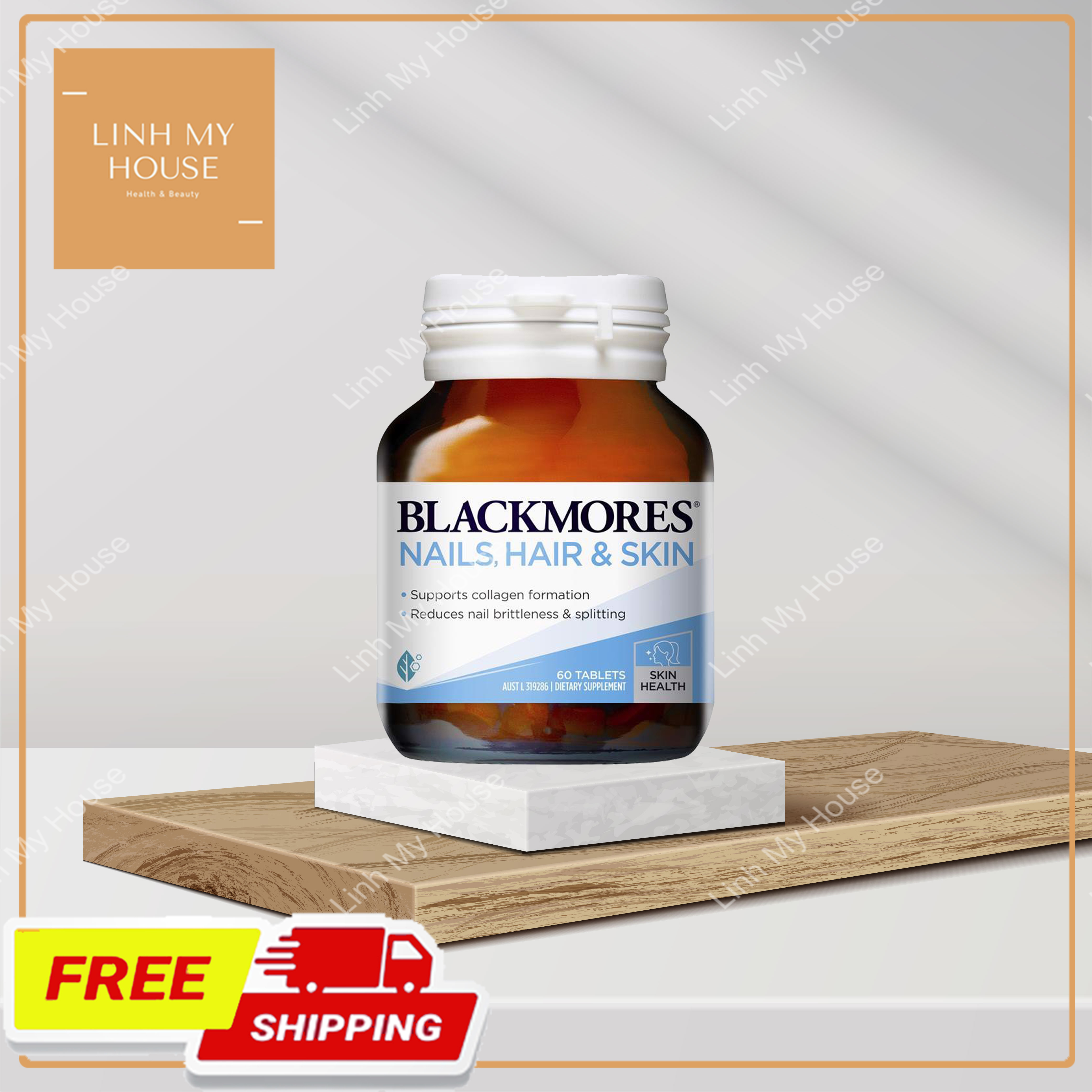 Viên uống chăm sóc tóc, da, móng Blackmores Nail, Hair, Skin 60 viên Úc