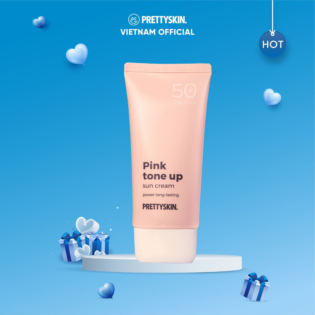 Kem chống nắng nâng tone pink tone up Pretty Skin